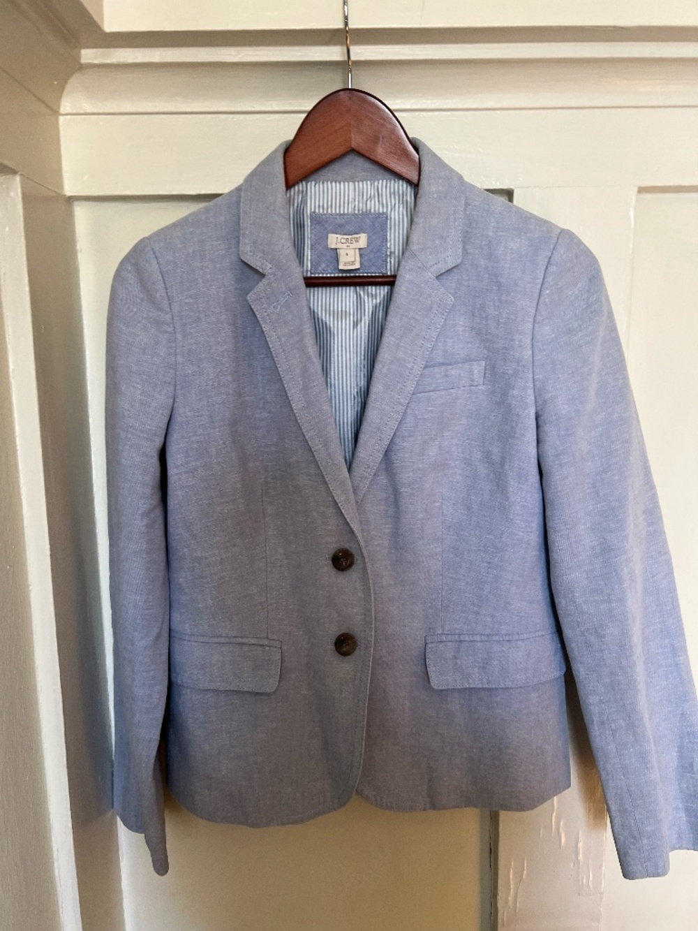 J.Crew Light Blue Linen Blend Blazer – Size 4 | Classic Preppy Chic